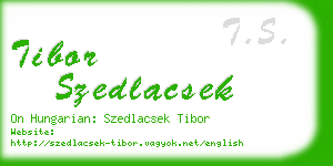 tibor szedlacsek business card